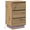 vidaXL Нощен шкаф Дъб 39 x 34,5 x 65 см Инженерно дърво