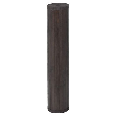 vidaXL Килим, правоъгълен, тъмнокафяв, 100x300 см, бамбук