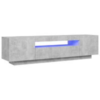 vidaXL ТВ шкаф с LED осветление, бетонно сив, 160x35x40 см