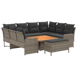 vidaXL Комплекти мебели 7 бр. Сив и тъмен сив ПЕ ратан