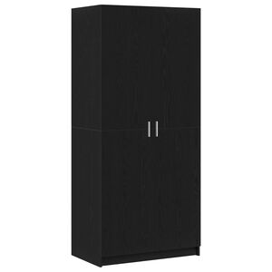 vidaXL Гардероб с рафт Черния дъб 80 x 50,5 x 180 см Инженерно дърво