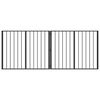 vidaXL Врата за кучета 2 pcs Черен 100 x 80 cm Галванизирана стомана