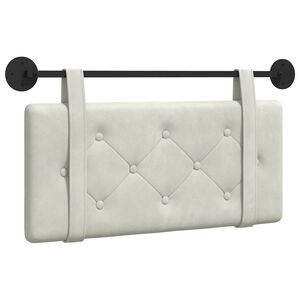 vidaXL Висяща табла Монтиране на стена Крем 90 x 55 x 5 см Кадифе