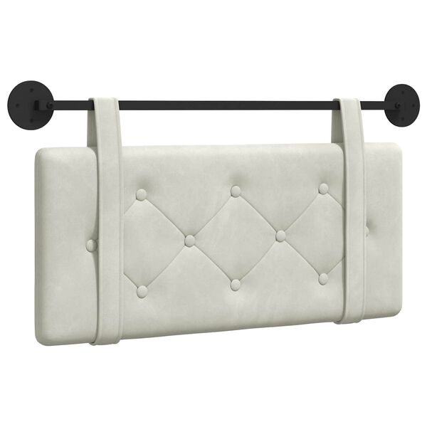 vidaXL Висяща табла Монтиране на стена Крем 90 x 55 x 5 см Кадифе