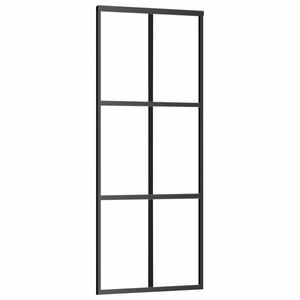 vidaXL Плъзгаща врата, ESG стъкло и алуминий, 76x205 см, черна