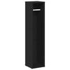 vidaXL Шкаф за баня с поставка за ролки, черен, 20,5x20x90 см