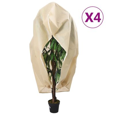 vidaXL Зимни покривала за растения с цип, 4 бр, 70 г/м², 1x1,55 м