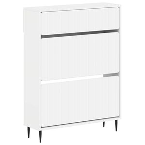 vidaXL Шкаф за обувки ZWOLLE 78 x 24 x 103 см Инженерна дървесина Бяло