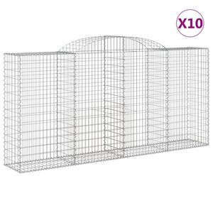 vidaXL Габионни кошници арка 10 бр 300x50x140/160см поцинковано желязо
