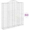 vidaXL Габионни кошници арка 13 бр 200x30x200/220см поцинковано желязо