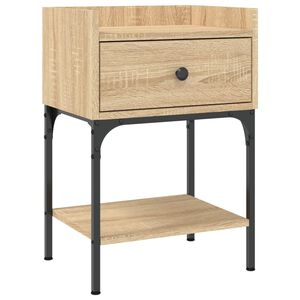 vidaXL Нощна масичка, дъб сонома, 40,5x31x60 см, инженерно дърво