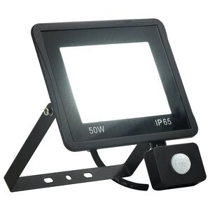 vidaXL LED прожектор със сензор, 50 W, студено бяло