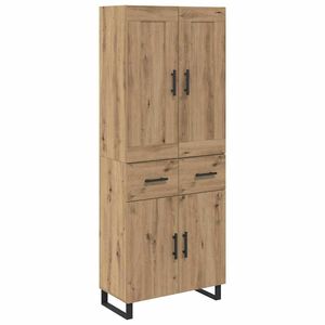 vidaXL Висок шкаф с чекмедже Дъб 69,5 x 34 x 180 см Инженерно дърво