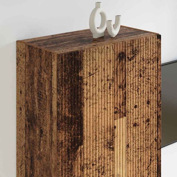 vidaXL TV стенен шкаф Старо дърво 59,5 x 31 x 100 см Инженерно дърво