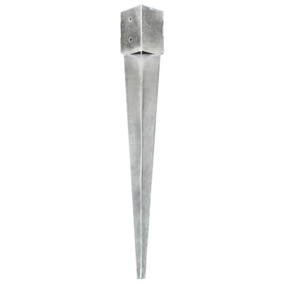 vidaXL Заземителни колове 12 бр сребро 10x10x91 см поцинкована стомана