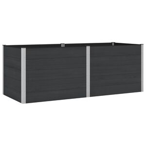 vidaXL Градинска повдигната леха Черно 250 x 100 x 91 cm
