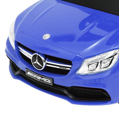 vidaXL Количка за бутане и яздене Mercedes Benz C63 синя