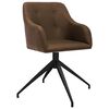 vidaXL Въртящи се трапезни столове, 6 бр, кафяви, текстил