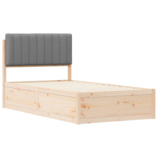 vidaXL Леглова рамка с тапицирана гръбна част Светлосиво 100 x 200 cm