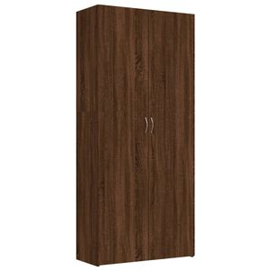 vidaXL Шкаф за обувки, кафяв дъб, 80x35,5x180 см, инженерно дърво