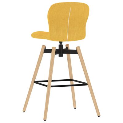 vidaXL Въртящи се бар столове, 2 бр, жълти, текстил