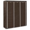 vidaXL Гардероб с отделения и лостове, кафяв, 150x45x175 см, плат