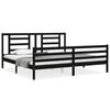 vidaXL Рамка за легло с табла, черна, 200x200 см, масивно дърво
