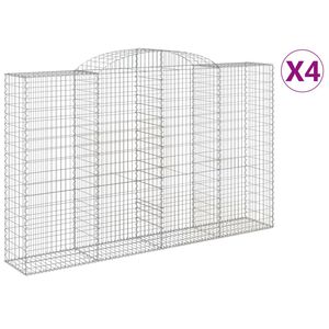 vidaXL Габионни кошници арка 4 бр 300x50x180/200 см поцинковано желязо