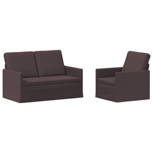 vidaXL Комплект дивани 2 pcs Тъмен кафяв Текстил