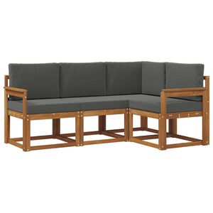 vidaXL Комплект дивани за открито 4 pcs Натурален и Антрацит