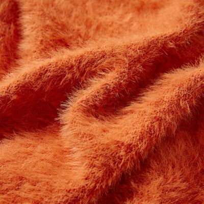 Детски плетен пуловер, опушено оранжев, 92