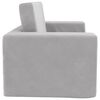 vidaXL Детско диванче-легло, 2-местно, светлосиво, мек плюш