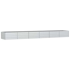 vidaXL Повдигната градинска леха, 480x80x45 см, стомана, сребриста