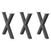 vidaXL Крака за трапезна маса, X-образни, 3 бр., антрацит, 70x(72-73) см, стомана