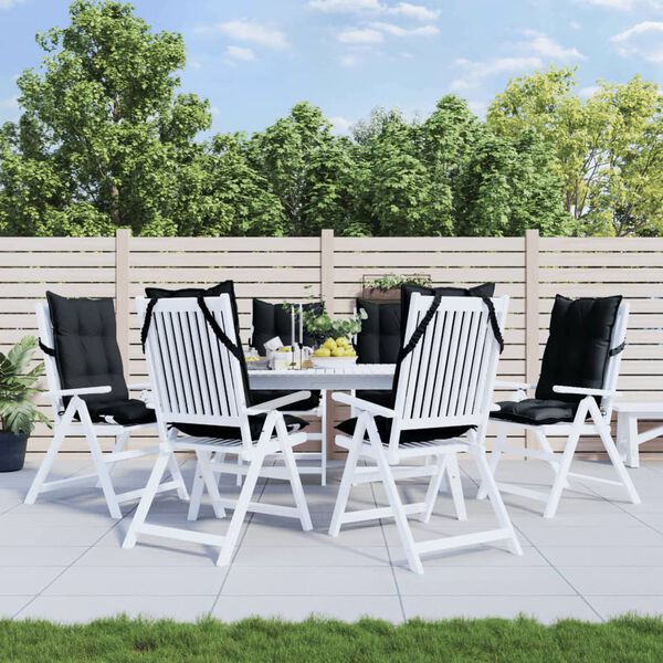 vidaXL Възглавници за стол с висока облегалка 6 бр черни Оксфорд плат