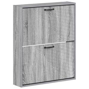 vidaXL Стенно шкафче за обувки HAARLEM 71 x 17 x 86 см Сив Сонома