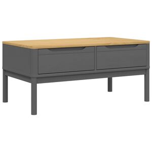 vidaXL Кафе маса FLORO, сива, 99x55,5x45 см, борово дърво масив