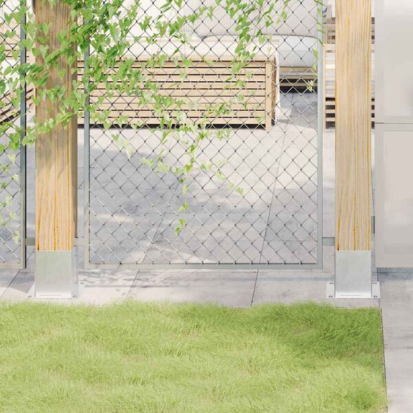 vidaXL Основи за стълбове квадрат 4 бр 121x121 мм поцинкована стомана