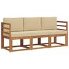 vidaXL Комплект дивани за открито 3 pcs Натурален и Бежов