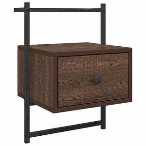vidaXL Нощно шкафче стенно кафяв дъб 35x30x51 см инженерно дърво