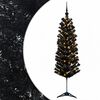 vidaXL Изкуствена тясна коледна елха с топка 120 см 150 LED светодиода