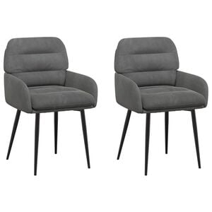 vidaXL Обедени столове 2 pcs Кадифе Тъмносиво 59 x 59,5 x 90 см
