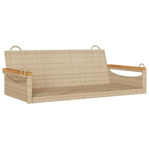 vidaXL Пейка люлка, бежова, 109x62x40 см, полиратан