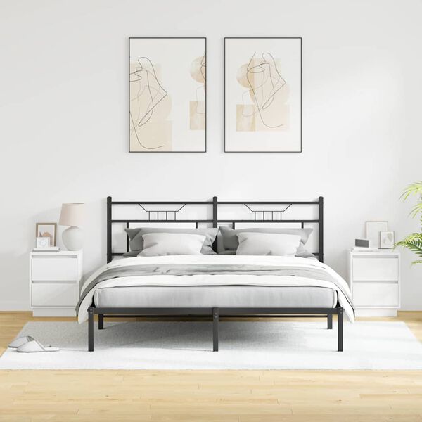 vidaXL Нощен шкаф 2 pcs Бяло 39 x 34,5 x 50 см Инженерно дърво