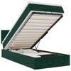 vidaXL Османска легло с матраки LED, тъмнозелено, 90x200 см, кадифе