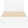 vidaXL Рамка за легло с табла, бяла, 90x200 см, инженерно дърво