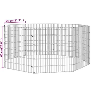 vidaXL Клетка за зайци, 8 панела, 54x60 см, поцинковано желязо