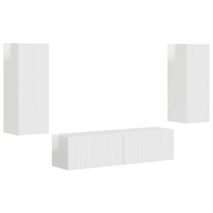 vidaXL Комплект ТВ шкаф 2 бр. 30 x 31 x 80 см Лъскаво бяло