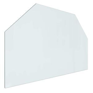 vidaXL Стъклена плоча за камина Прозрачен 80 x 50 cm Стъкло
