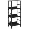 vidaXL Етажерка черна 50x33x117,5 см инженерно дърво